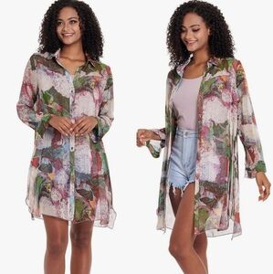 Vintage Concept Sheer Shirt Dress